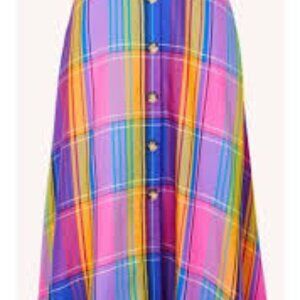 Fun Multicolored Midi Skirt - Ann Taylor Size 0P